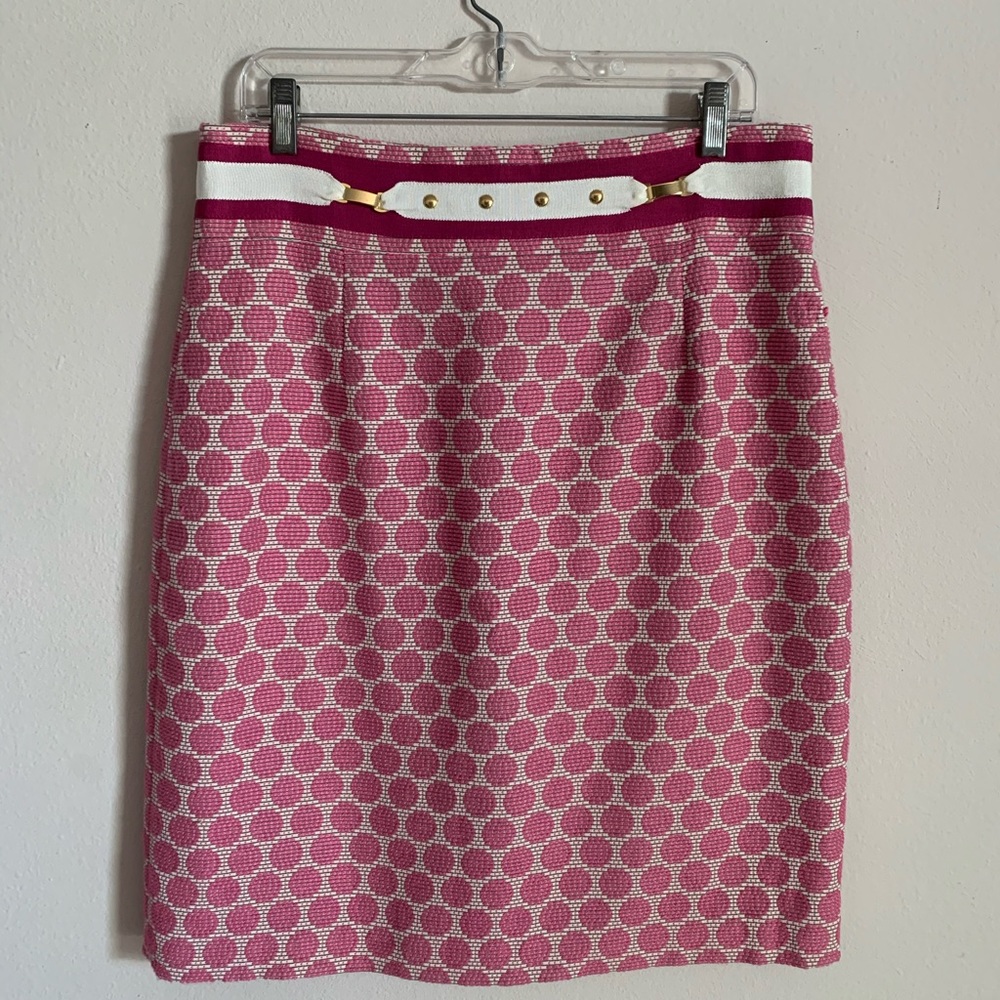 Isabella DeMarco Tahari Levine Pink PolkaDot Skirt